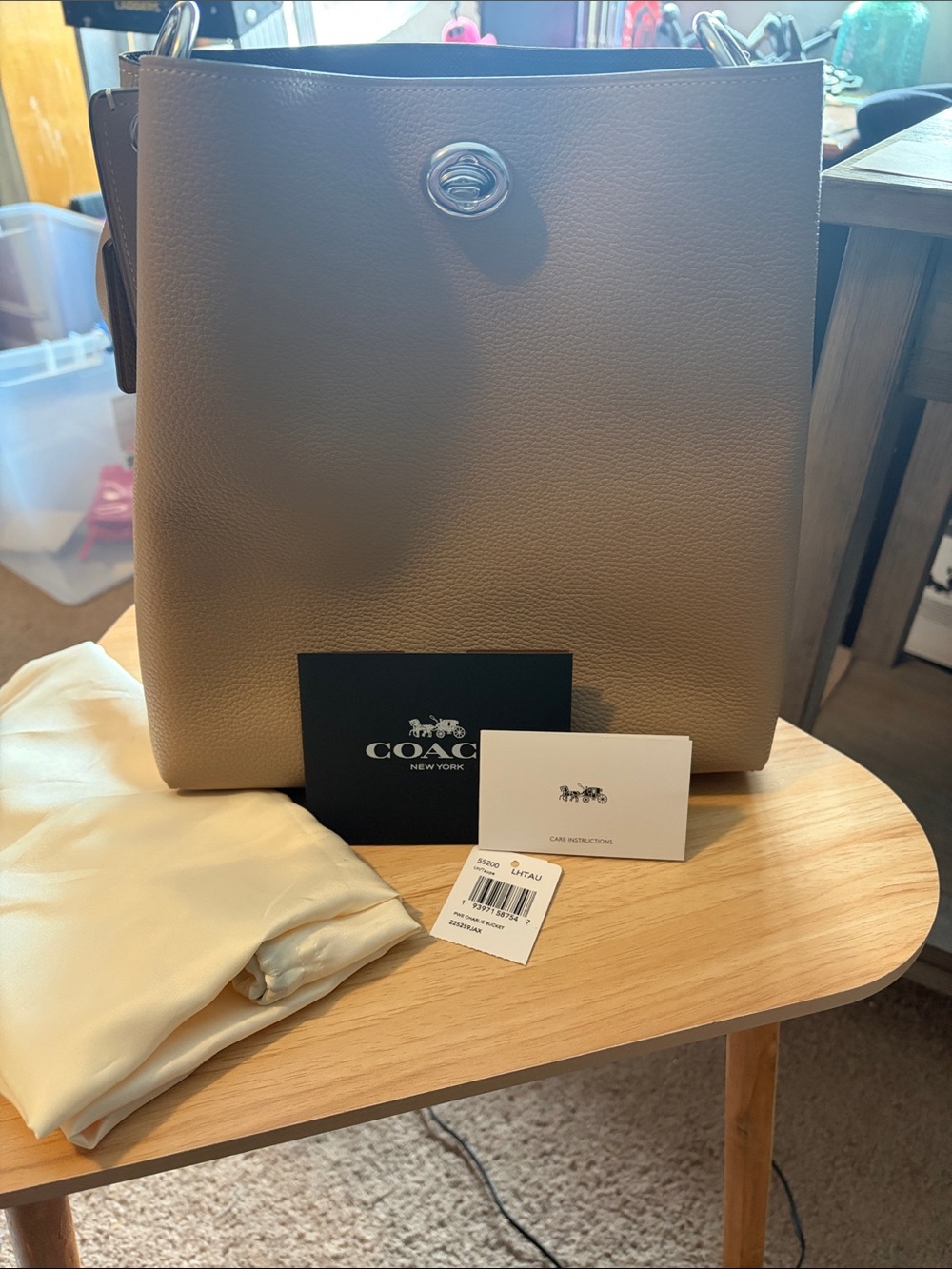 Coach Taupe Leather bucket bag  - Silver Hardware